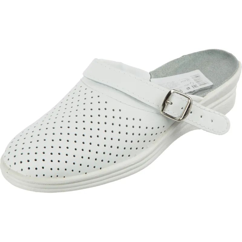 Сабо жен.нат.кожа цв.белый(р.40) (4-12-7)