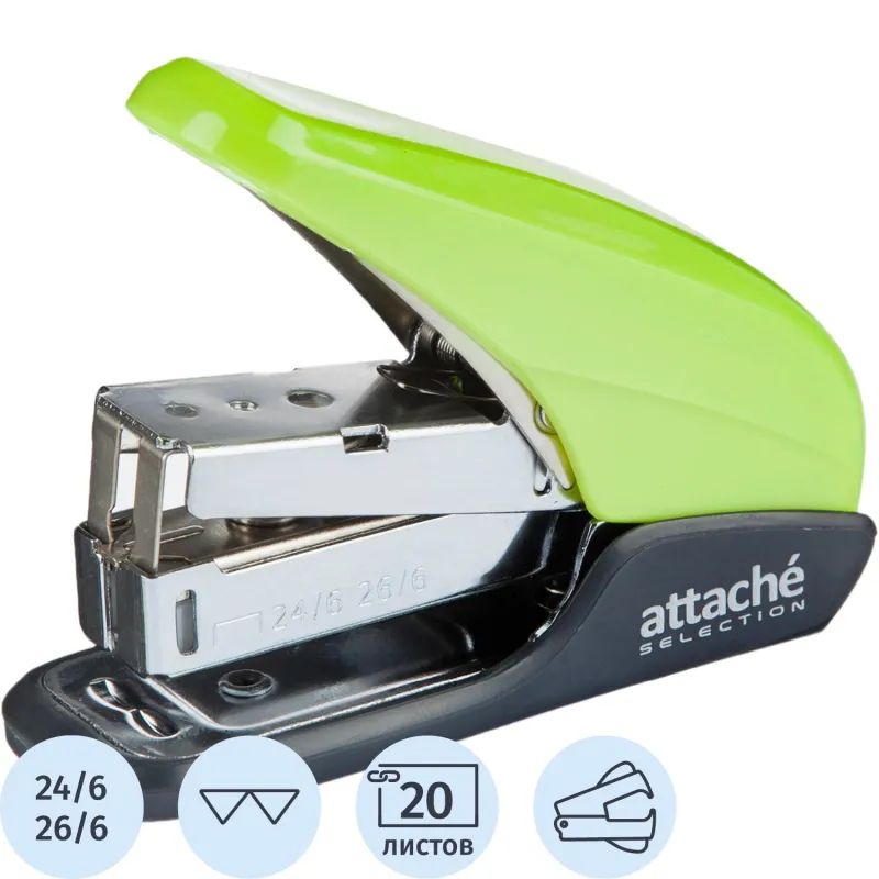 Степлер Attache Selechion (№24/6,26/6) до 20лис,энергосбер,антистеп,салатов