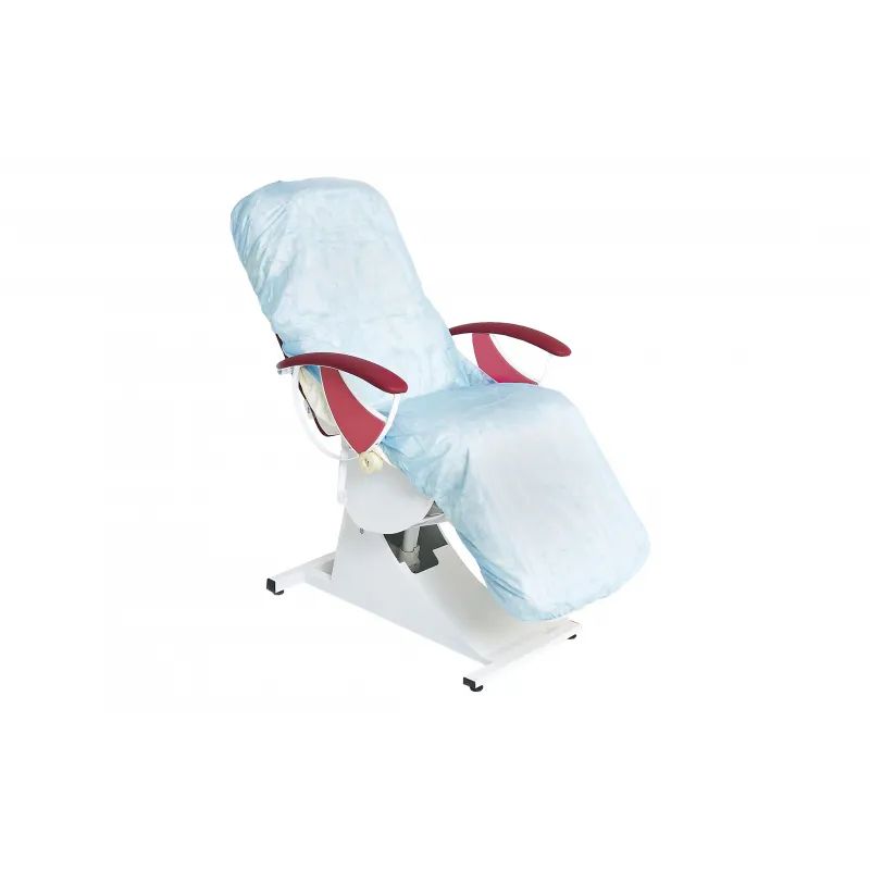 Чехол на кушетку на резинке спанбонд 200x90, голубой (10шт/уп)