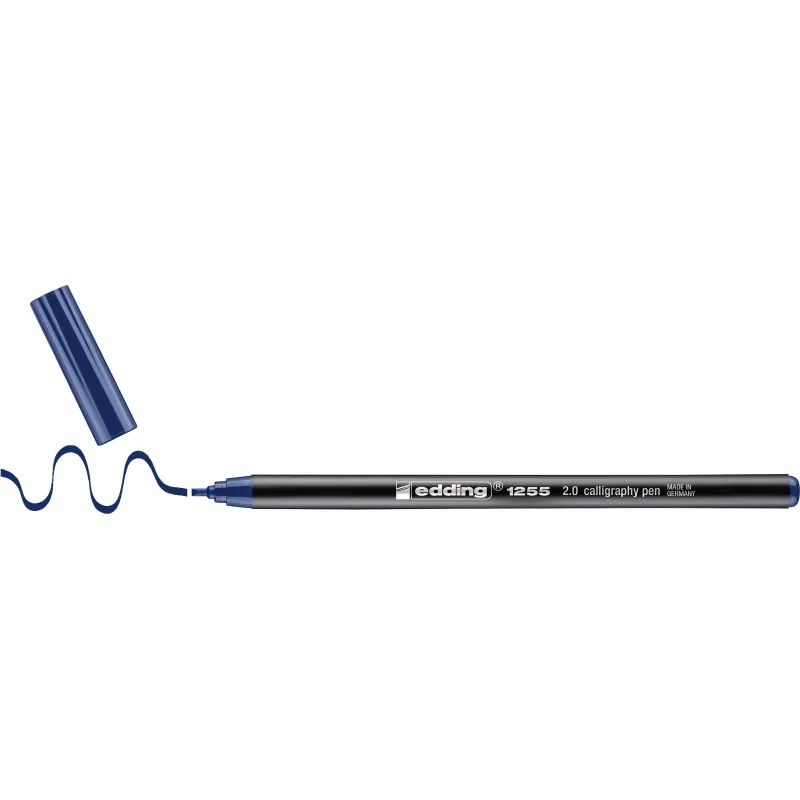 Фломастер для каллиграфии Edding E-1255 calligraphy pen 2.0 син-стал_017