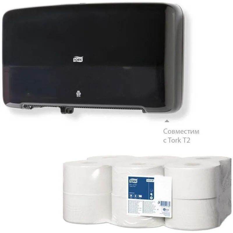 Бумага туалетная д/дисп.Торк/Tellus СтандарТ2 1сл бел втр200м12рул/уп120197