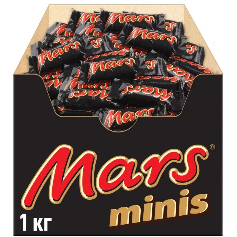 Шоколадный батончик Mars Minis с карамелью и нугой, 1кг