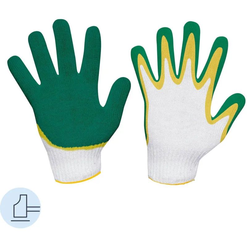 Перчатки защитные трикотажные с 2й латексной заливкой 13 класс 10пар/уп КЗН