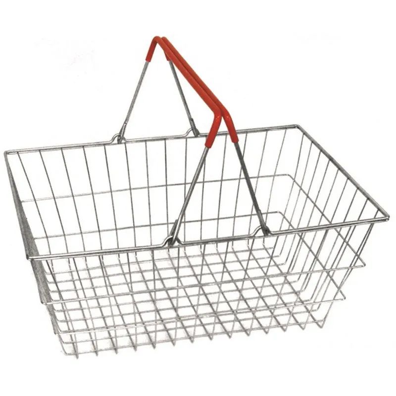 Корзина покупательская MDM_ ТО-1.1 цинк/красн ручки 5шт/уп