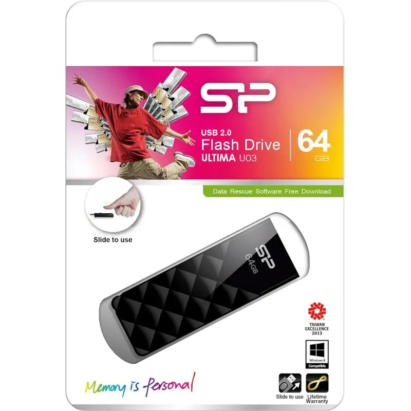 Флеш-память Silicon Power Ultima U03, 8Gb, USB 2.0, чер, SP008GBUF2U03V1K