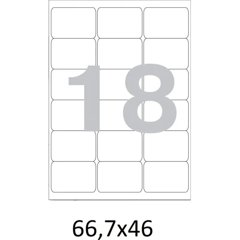 Этикетки самокл. ProMEGA Label BASIC 66,7х46 мм/18 шт. на лист А4 (100лист