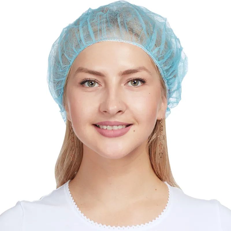 Шапочка берет н/с неткан. голубая Klever 100шт/уп. 1000шт/кор.