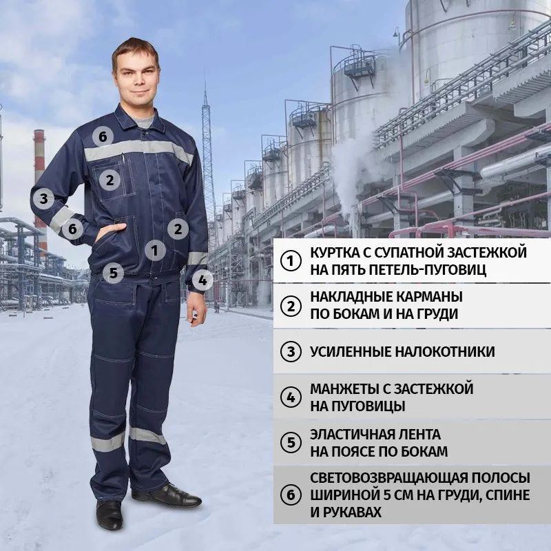 Костюм рабочий летний муж. л22-КПК т.син. (р.48-50) 194-200