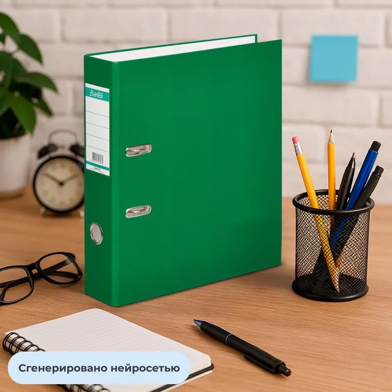 Папка-регистратор ECONOMY б/мет.уг,70мм,зел,ПБП1,карм.кор