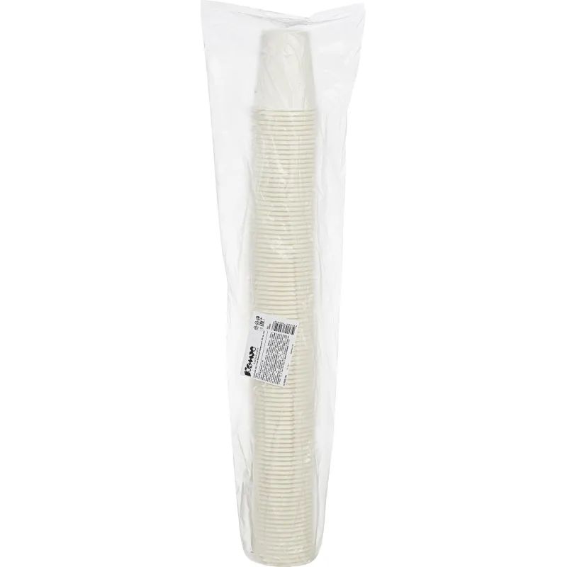 Стакан одноразовый бум однослойный d-70мм 165мл белый 100шт/уп