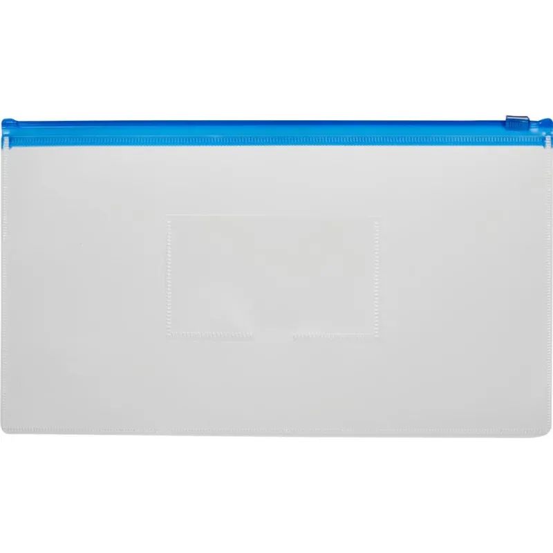 Папка-конверт на молнии д/билетов 265x148mm,160мкм синий