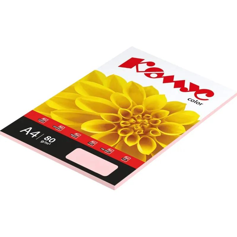 Бумага цветная Комус Color (роза пастель), 80г, А4, 50 л.