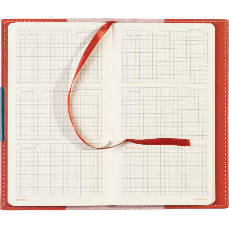 Еженедельник недатированный красный А6  METROPOL, 3-492/02