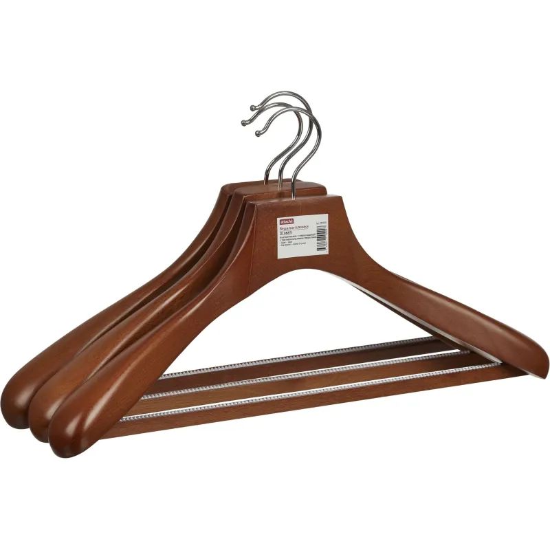 Вешалка-плечики WW_Attache DL0883/LH246 дерев,пер,утолщ,встав р52-54 орех
