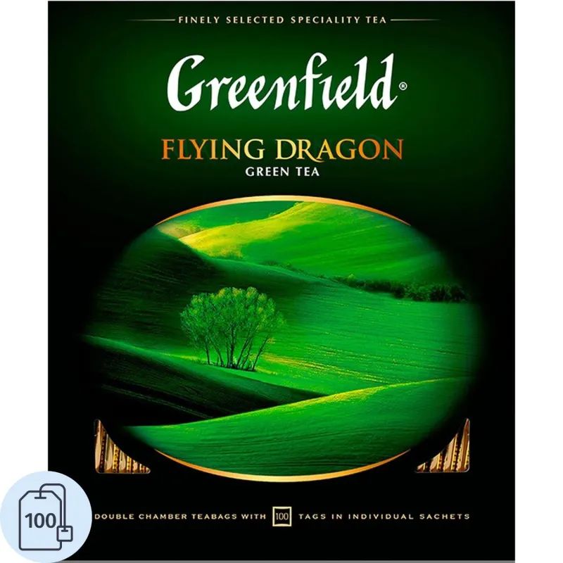 Чай Greenfield Flying Dragon зеленый фольгир.100пак/уп 0585-09