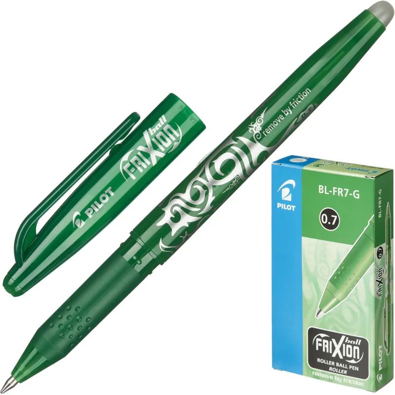 Ручка гелевая PILOT BL-FR7-G Frixion резин.манжет зеленый 0,35мм Япония