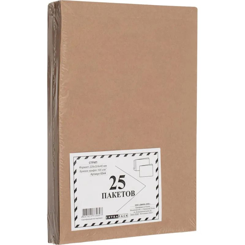 Пакет в упаковке Крафт С4 стрип Extrapack 229х324 100г 25шт/уп/6544