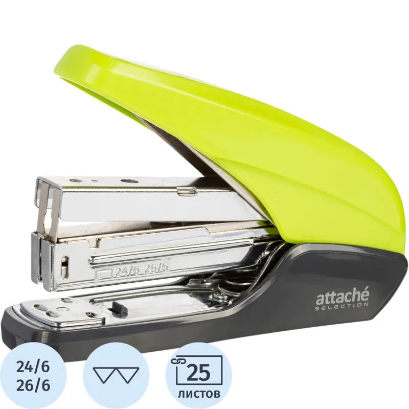 Степлер Attache Selechion (№24/6,26/6) до 25лис,энергосберегающий,салатовый