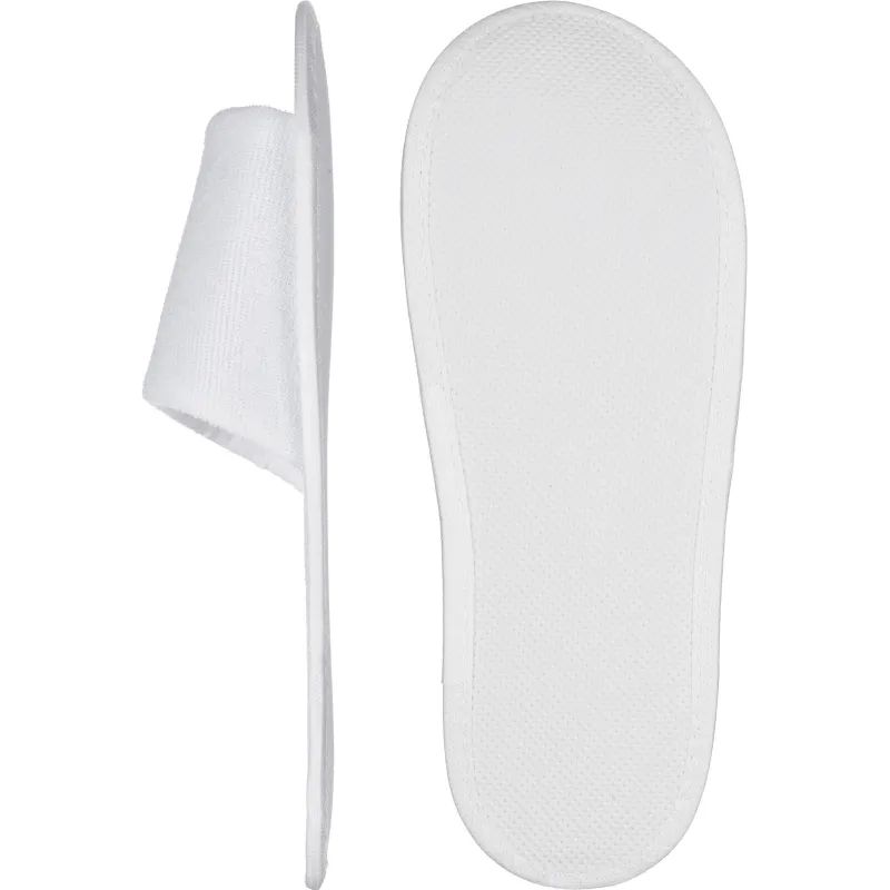 Тапочки одноразовые махровые Luscan с откр мысом,подошваЭВА3мм,бел100пар/уп