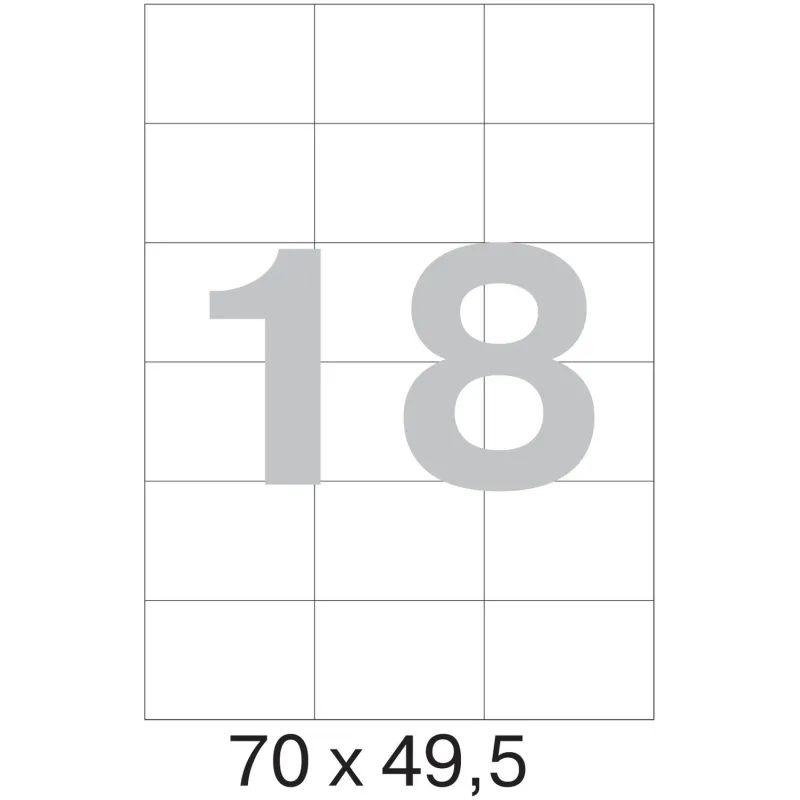 Этикетки самоклеящиеся 70х49,5 мм /18 шт. на листе А4 (100 л