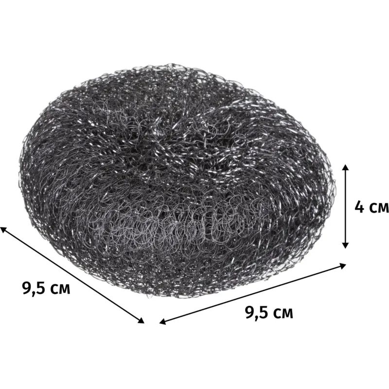 Губка-мочалка металлическая большая D=9,5см.,вес=34,8гр. PACLAN