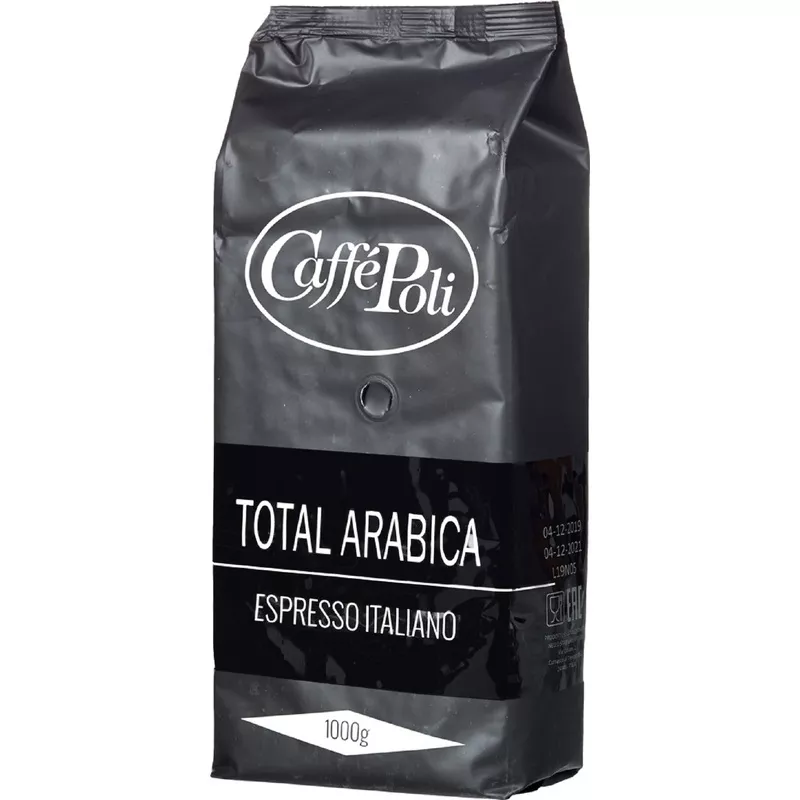Кофе в зёрнах Caffe Poli Arabica арабика 100% 1 кг (пакет)