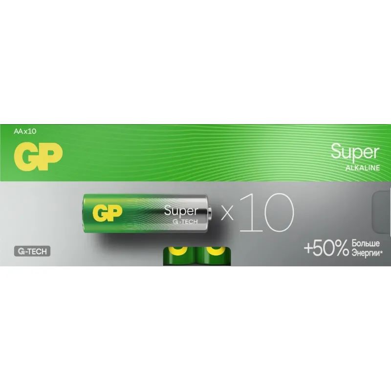 Батарейка GP Super AA/LR6/15A 15A-2CRB10/15AA21-2CRSWC10 алкалин.,10 шт/уп