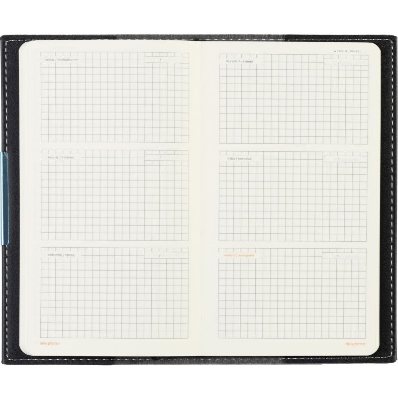 Еженедельник недатированный черный А6METROPOL 3-492/03