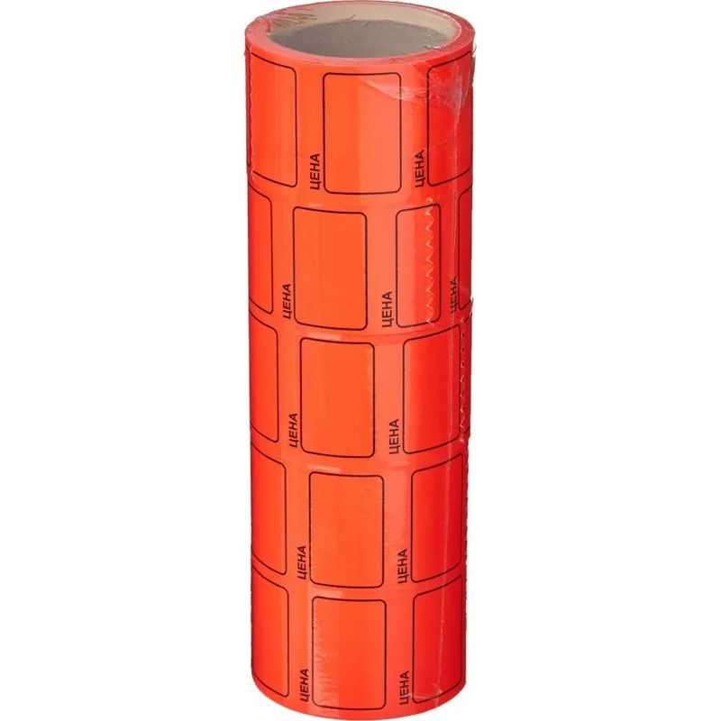 Ценники самоклеящиеся Цена 35x25мм, красная 250шт/рул, 5 рул/уп