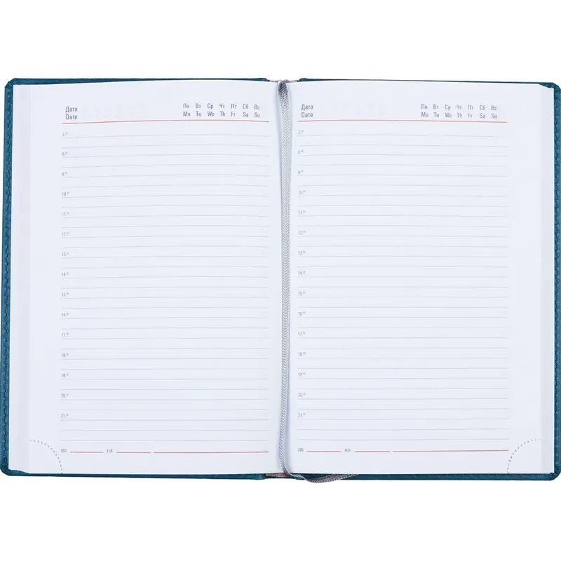 Ежедневник недатированный бирюзовый,А5,143х210мм,176л,ATTACHE Сиам