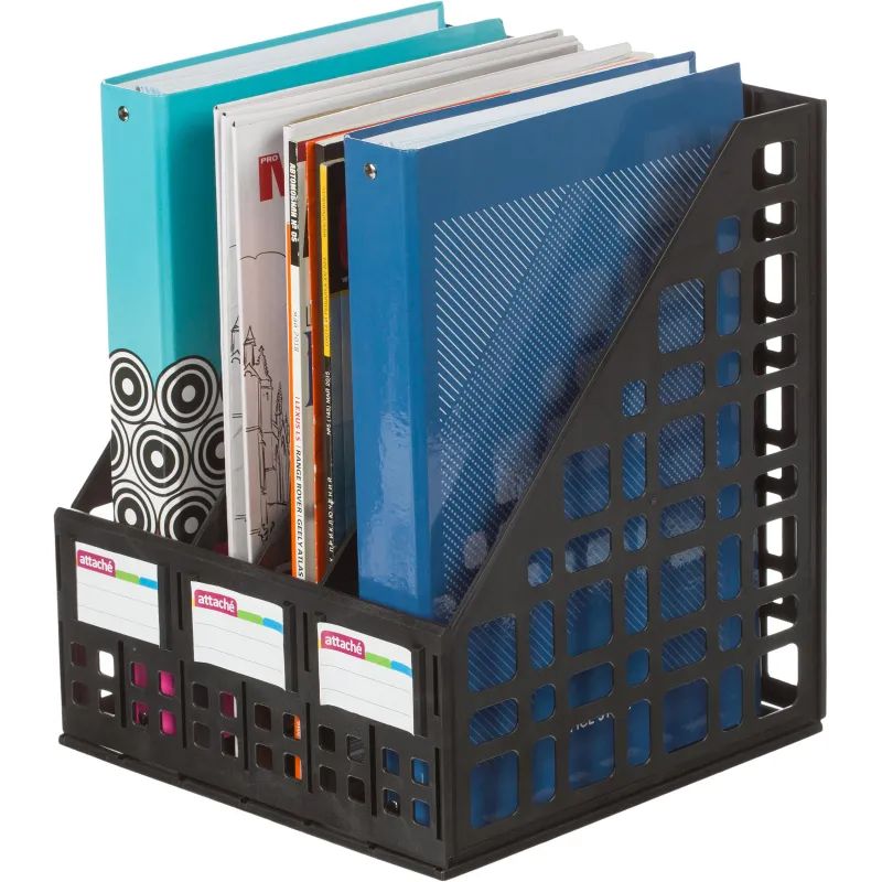 Лоток вертикальный для бумаг Attache сборный черный