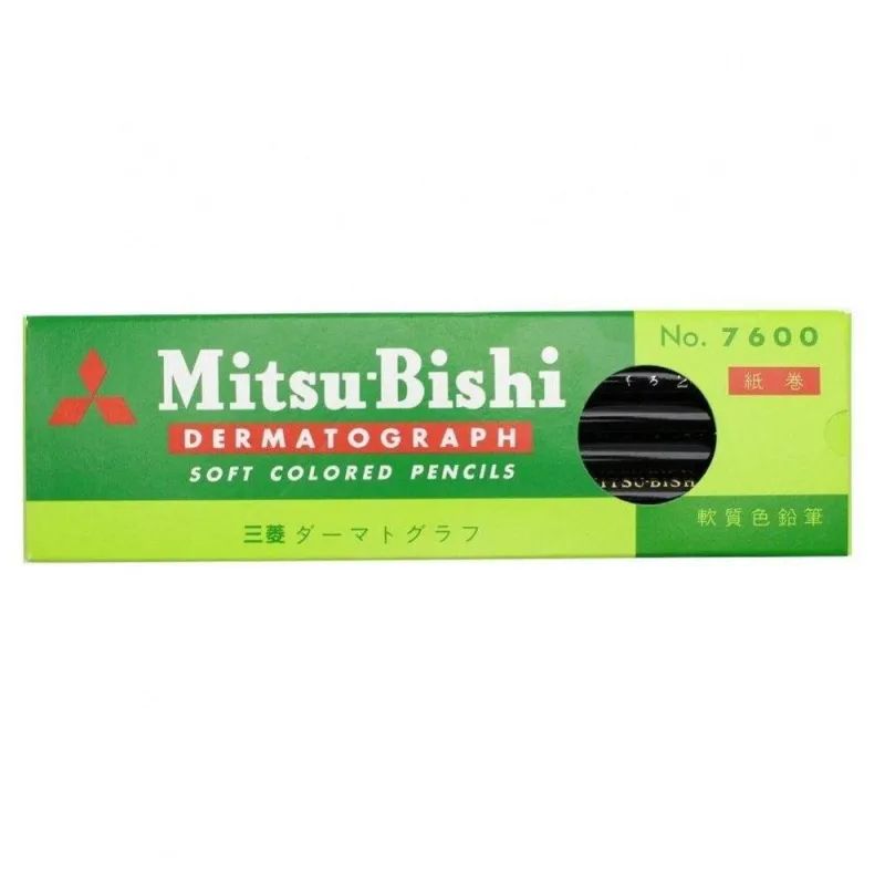 Карандаш восковый Uni DERMATOGRAPH пов-ти черн,нетреб.заточ б/лP 7600