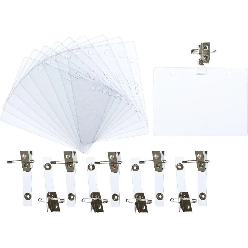 Бейдж 120х87мм металл зажим/булавка (10шт.) 1065БГК