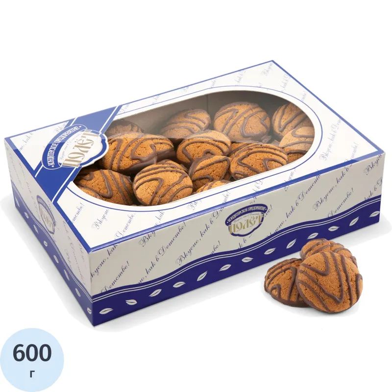 Печенье Овсяное Полет мини декор. темной глазурью, 600г