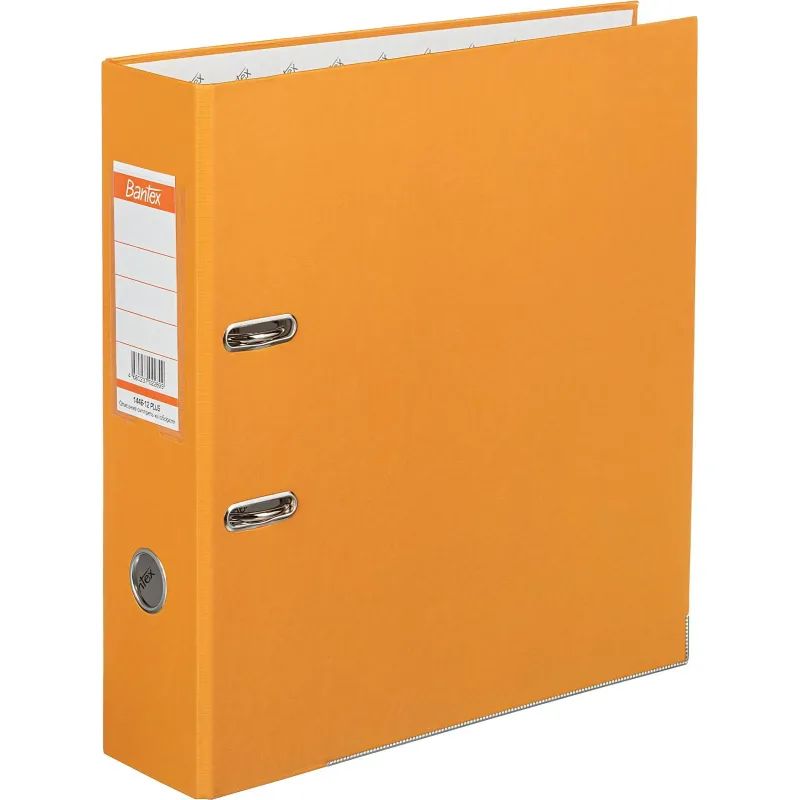 Папка-регистратор ECONOMY PLUS, 80мм, оранж,ПБП1, карм.кор.,мет.уг