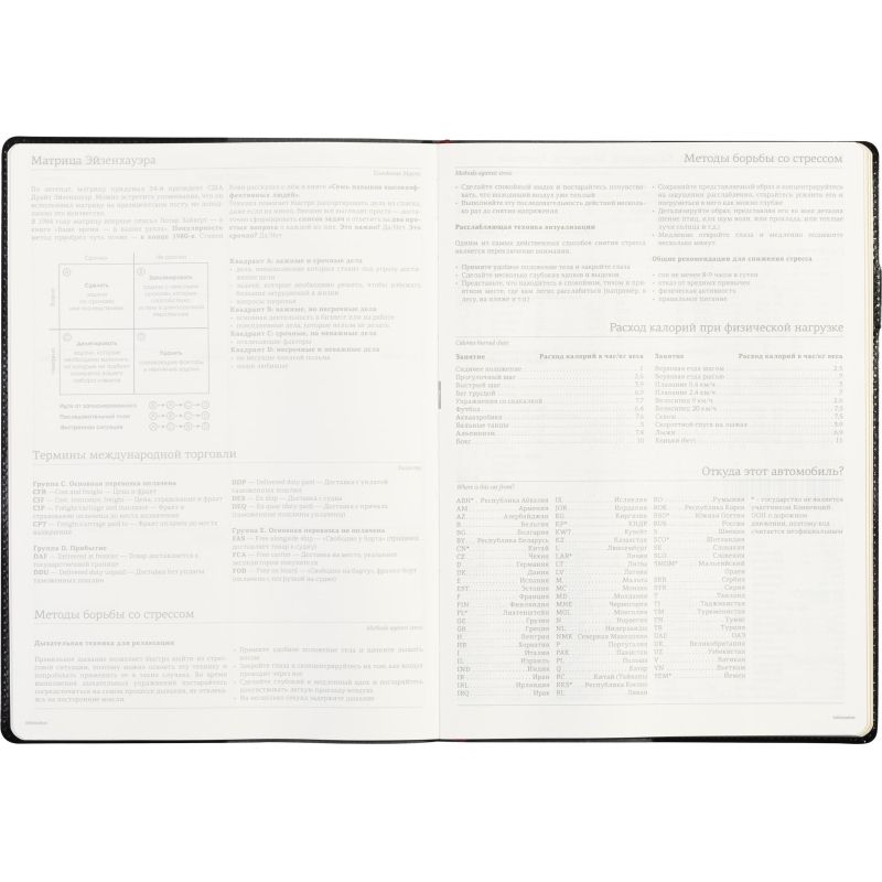 Еженедельник недатированный черный,кожа,A4 64л,Br.V.PROFY 3-098/02