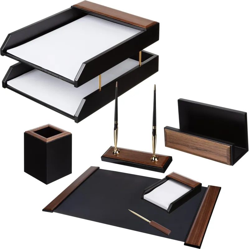 Набор настольный T8G-1А из темного ореха на 8 предметов, Тайвань