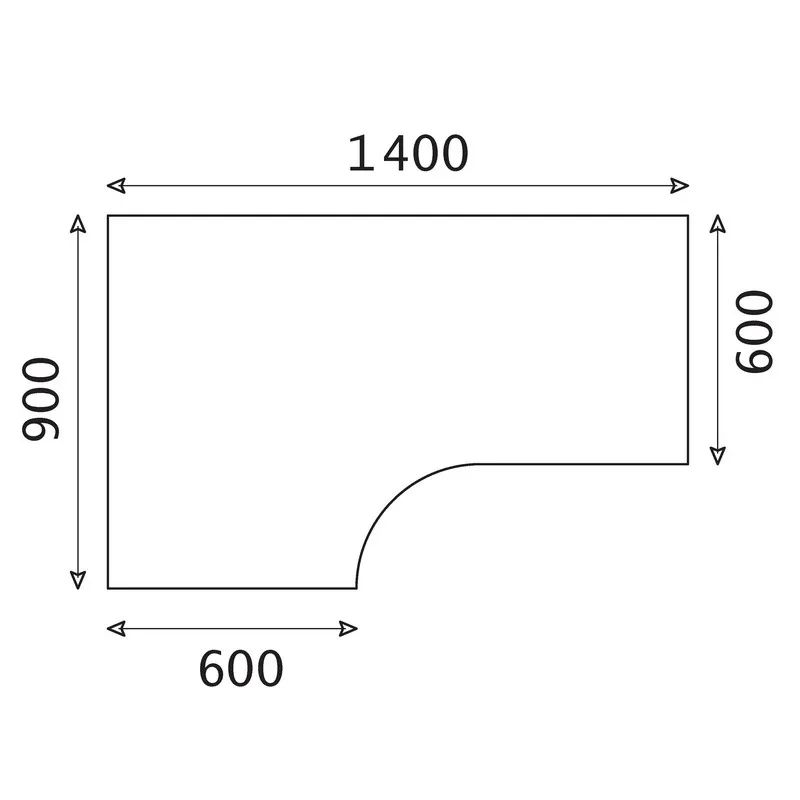 Стол письменный IN Рондо СТ3-14L (1) береза 1400х900х755