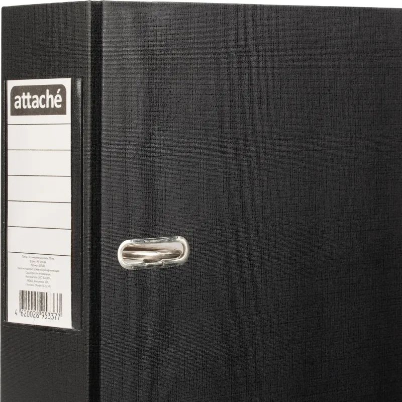 Папка-регистратор Attache Economy, 75мм,  черный, ПБП1, карм.кор