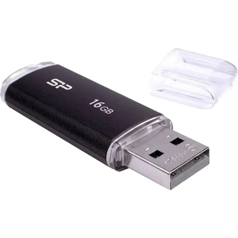 Флеш-память Silicon Power Ultima U02, 16Gb, USB 2.0, чер, SP016GBUF2U02V1K