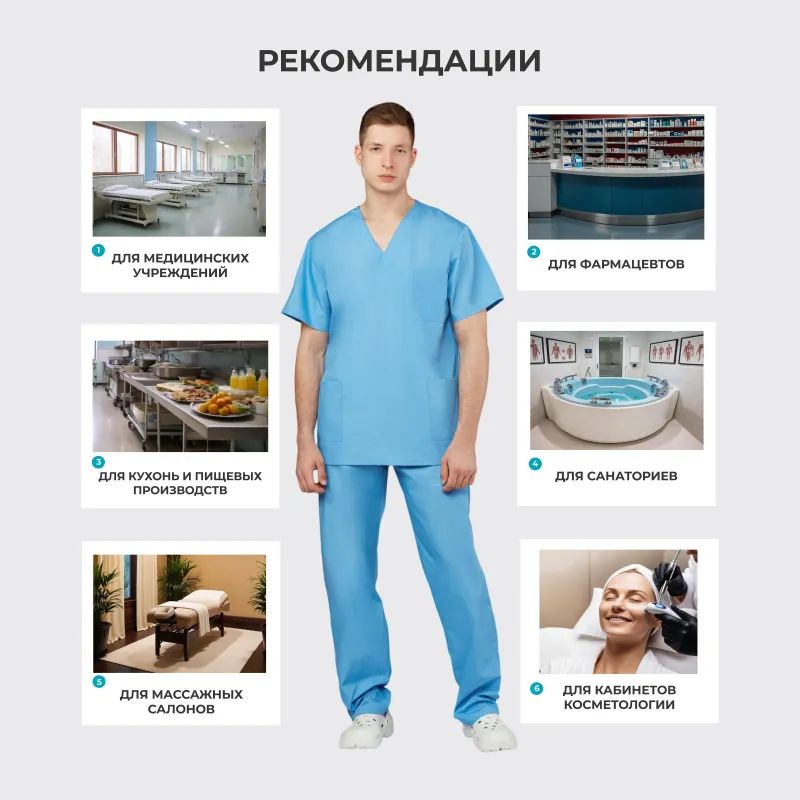 Костюм хирурга универс./м05-КБР,цв.глб. (р.52-54) р.170-176