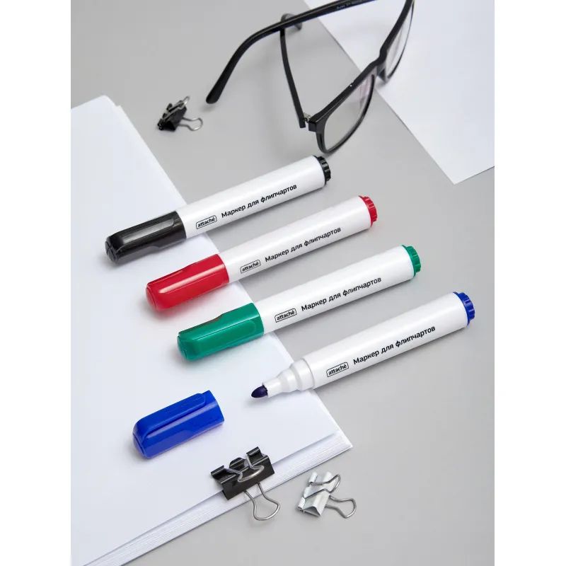 Набор маркеров для флипчартов по бумаге ATTACHE набор 4цв., 2-3мм кругл нак