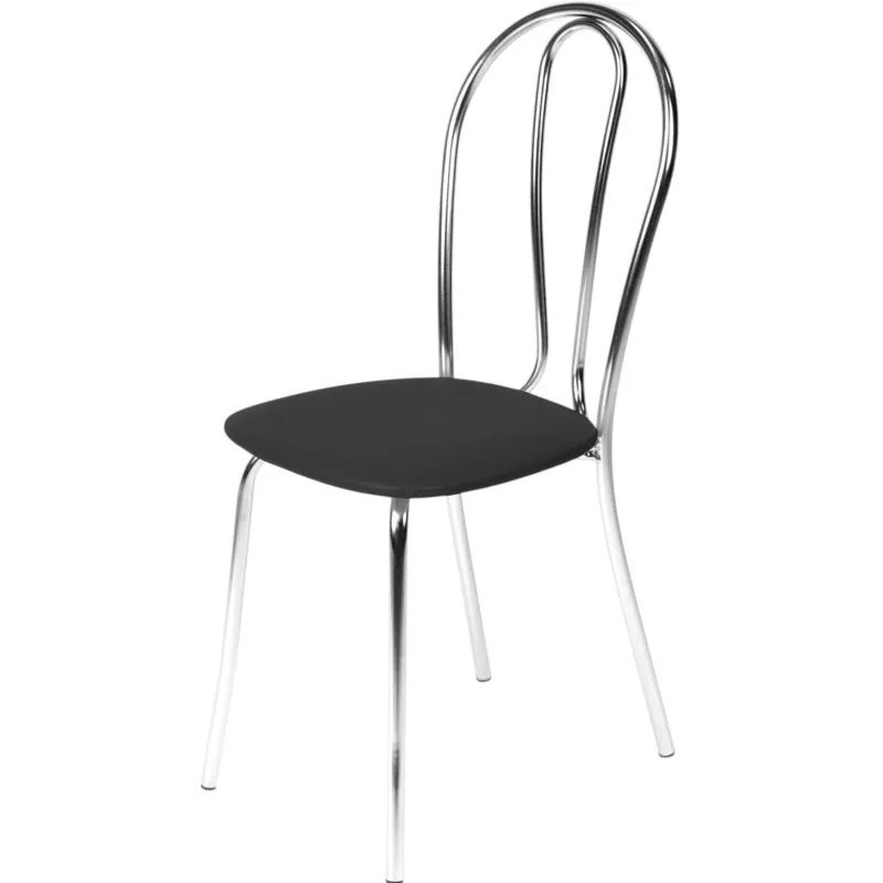 Стул для столовых UP_Венус каркас хром, к/з черный Z11