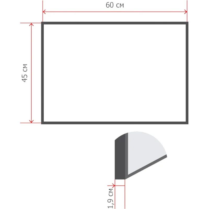 Доска пробковая 45х60 металл. рама