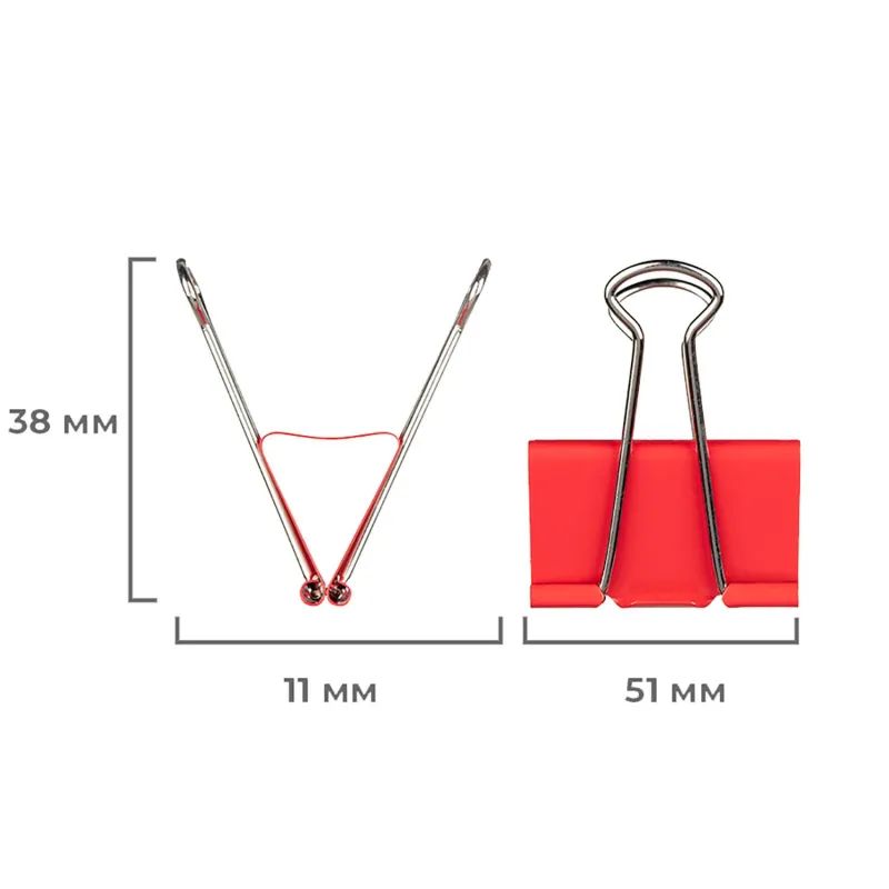 Зажимы для бумаг Attache, 51 мм, 12 шт., цветные, в карт.коробке