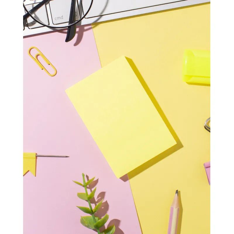 Стикеры Attache Selection с клеев. краем 76х51, неон, желтый 100л