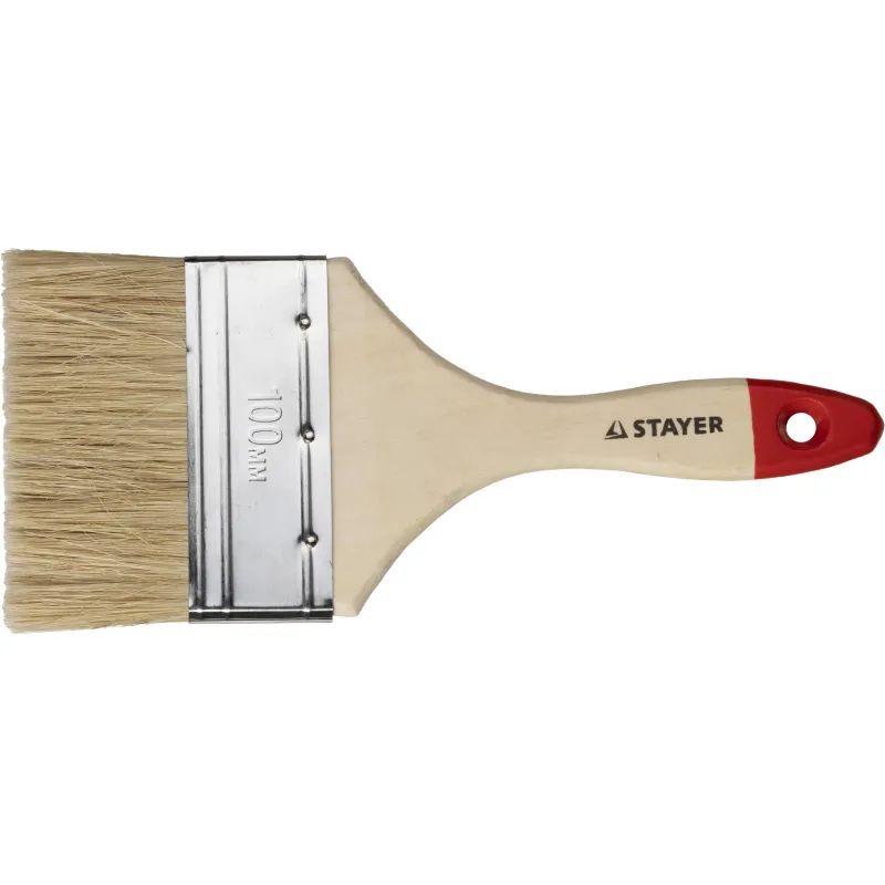 Кисть плоская 4&quot;/100 мм, натур.щетина STAYER 0101-100