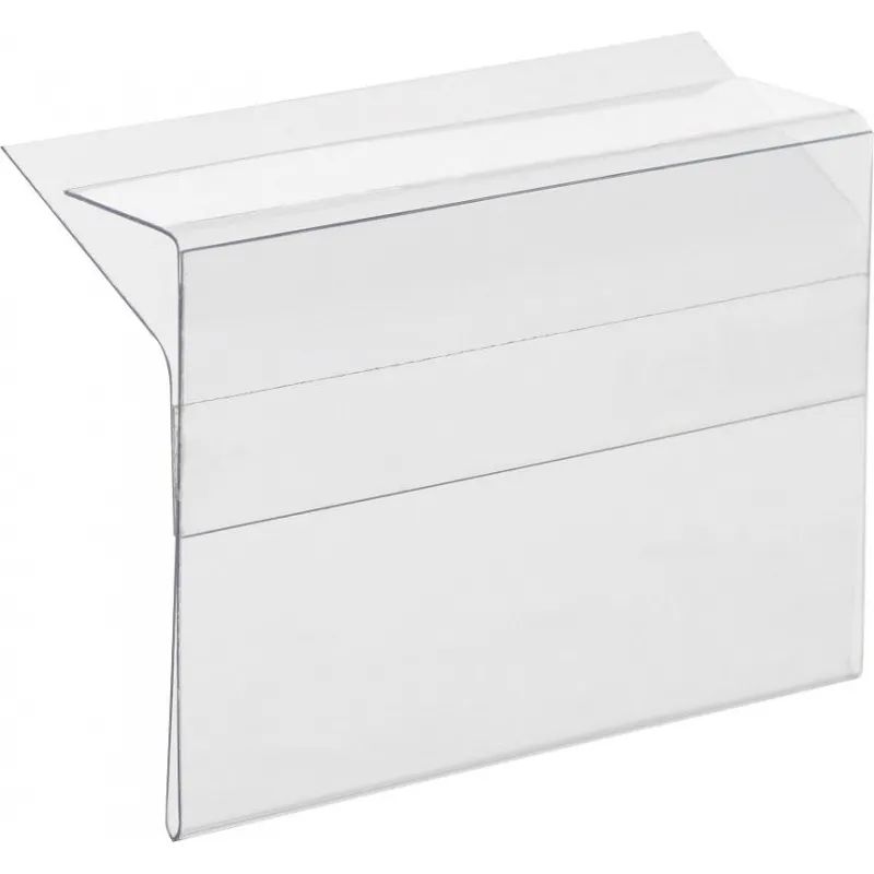 Ценникодержатель полочный д/стекл.и дерев.5-8мм ПЭТ 60х40мм, 10шт/уп