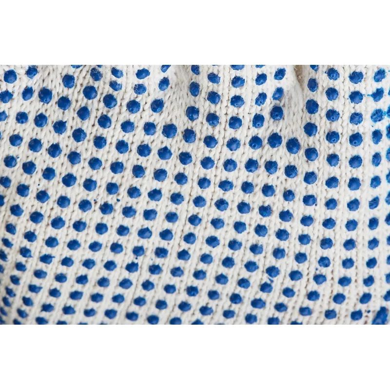 Перчатки защитные трикотажные ПВХ Точка 6 нитей 62г 10 класс ручной оверлок