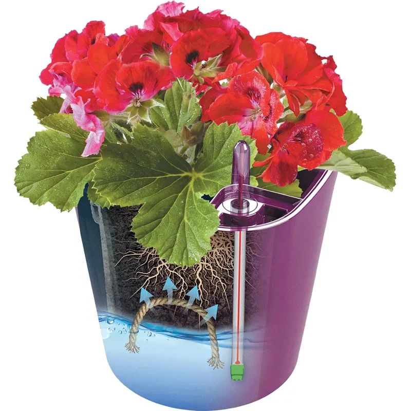 Горшок цветочный с автополивом КОМФОРТ 3,5л белый ПИ-25-9ТХ